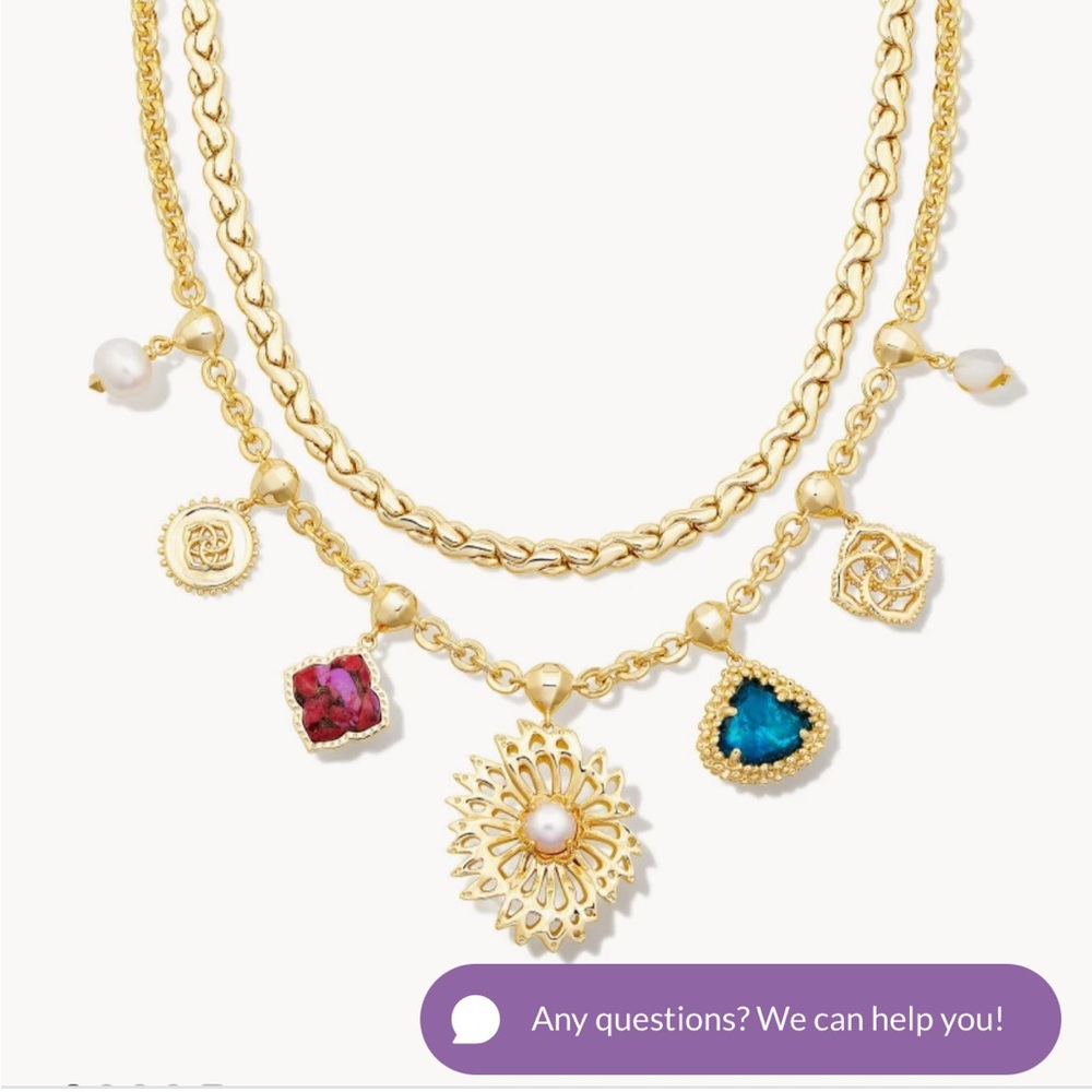Brielle Convertible Gold Charm Necklace in Muti-Mix
